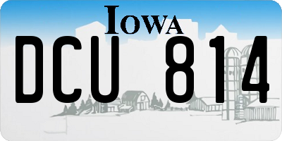 IA license plate DCU814
