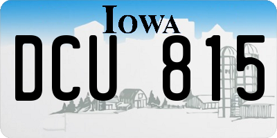 IA license plate DCU815