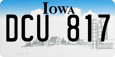 IA license plate DCU817