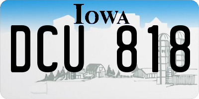 IA license plate DCU818