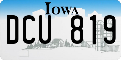 IA license plate DCU819