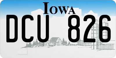 IA license plate DCU826