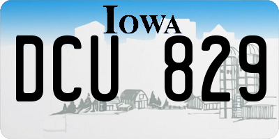 IA license plate DCU829