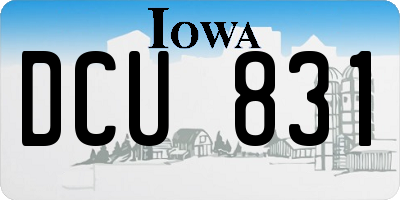 IA license plate DCU831