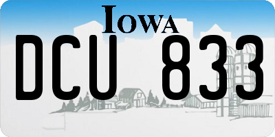 IA license plate DCU833
