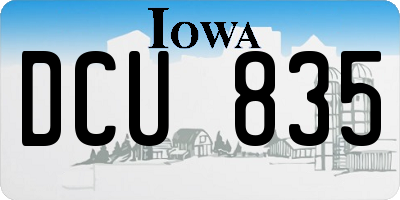 IA license plate DCU835
