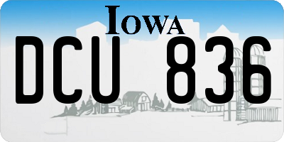 IA license plate DCU836