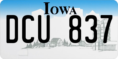 IA license plate DCU837