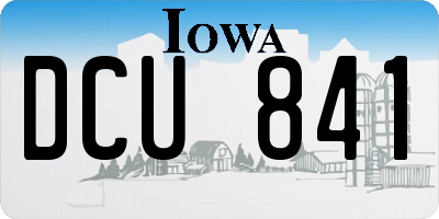 IA license plate DCU841