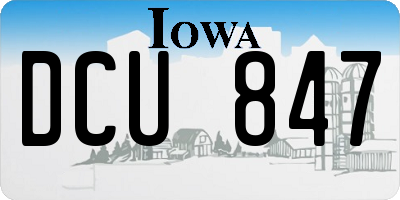 IA license plate DCU847