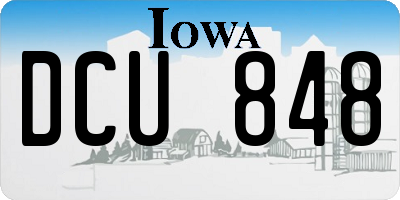 IA license plate DCU848