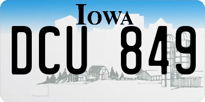 IA license plate DCU849
