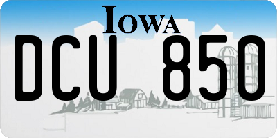 IA license plate DCU850