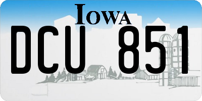 IA license plate DCU851