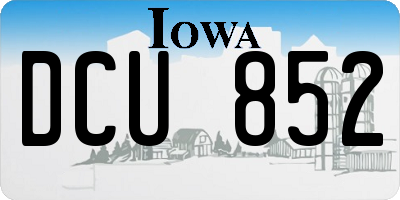 IA license plate DCU852
