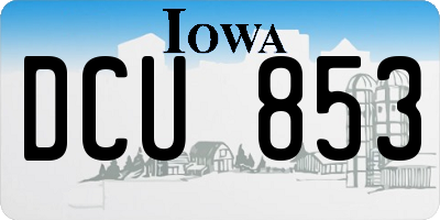 IA license plate DCU853