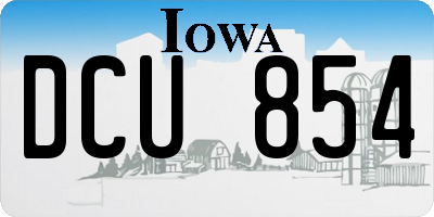 IA license plate DCU854