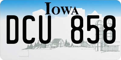 IA license plate DCU858