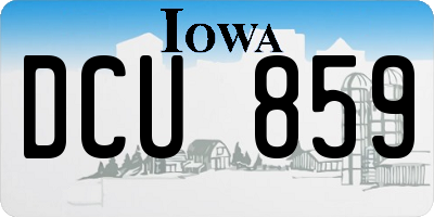 IA license plate DCU859