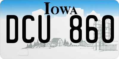 IA license plate DCU860
