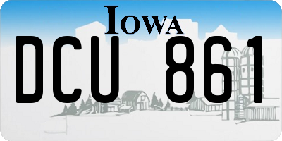IA license plate DCU861