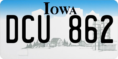 IA license plate DCU862