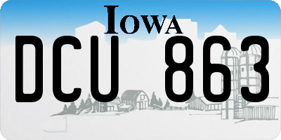 IA license plate DCU863