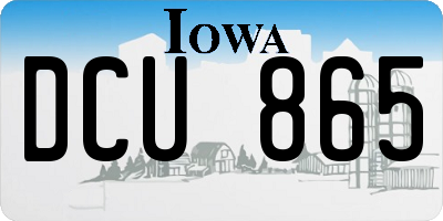 IA license plate DCU865