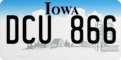 IA license plate DCU866