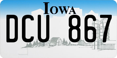 IA license plate DCU867