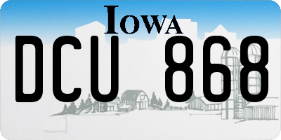 IA license plate DCU868