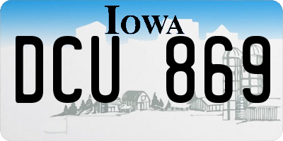 IA license plate DCU869