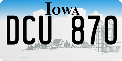 IA license plate DCU870