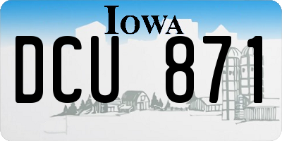 IA license plate DCU871