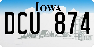 IA license plate DCU874