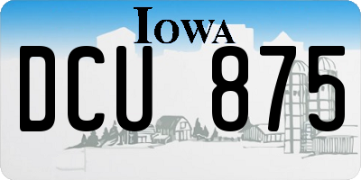 IA license plate DCU875
