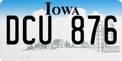 IA license plate DCU876