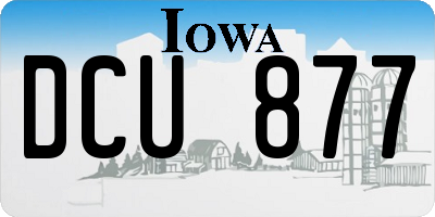 IA license plate DCU877