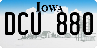 IA license plate DCU880
