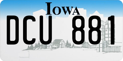 IA license plate DCU881