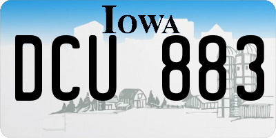 IA license plate DCU883