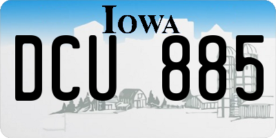 IA license plate DCU885