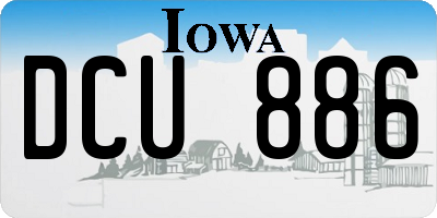 IA license plate DCU886
