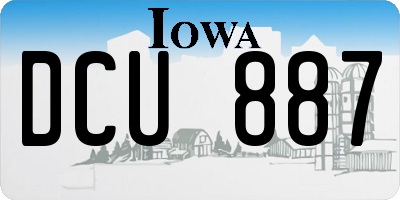 IA license plate DCU887
