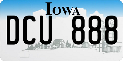 IA license plate DCU888