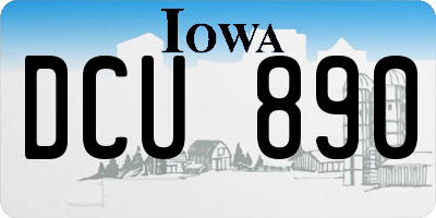 IA license plate DCU890