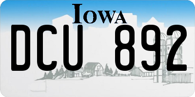 IA license plate DCU892