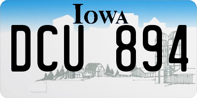 IA license plate DCU894
