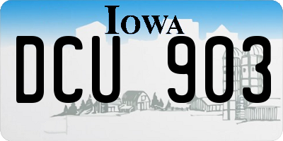 IA license plate DCU903