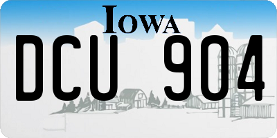 IA license plate DCU904